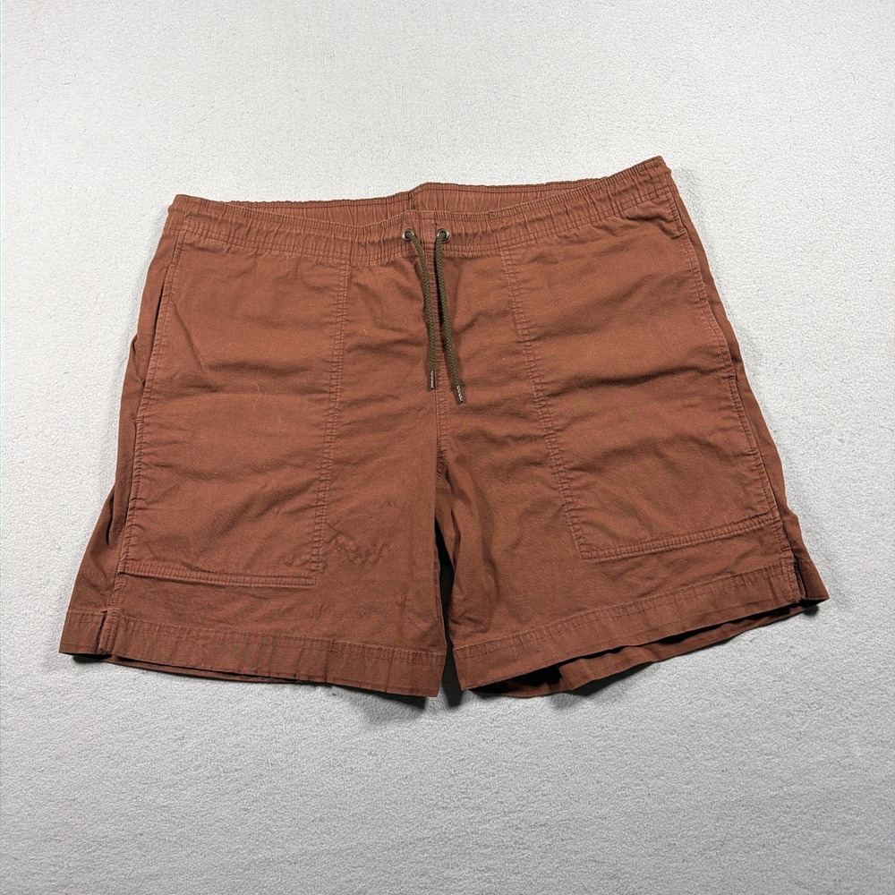 Filson Shorts Mens Medium Brown Canvas Elastic Waist Drawstring 7 In Inseam